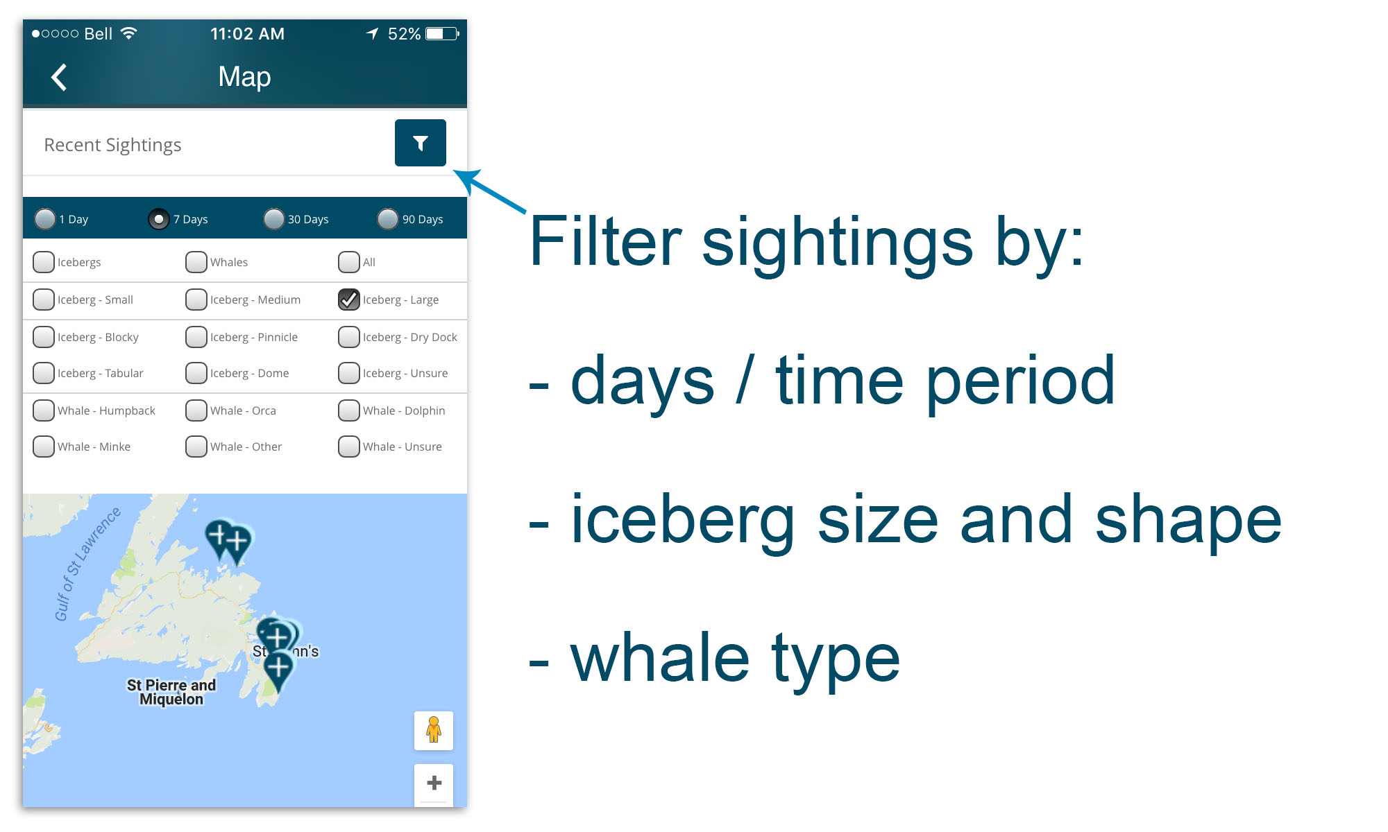icebergfinder, iceberg alley, whale sightings, icebergs, Newfoundland, NL